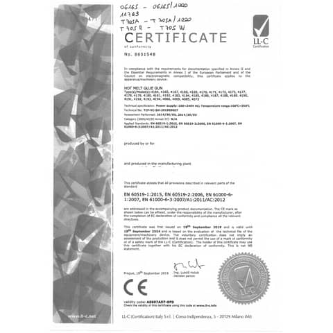 Colla a caldo Deco Ø 11 mm x 20 cm - conf. 50 Stick - T705A/1000
